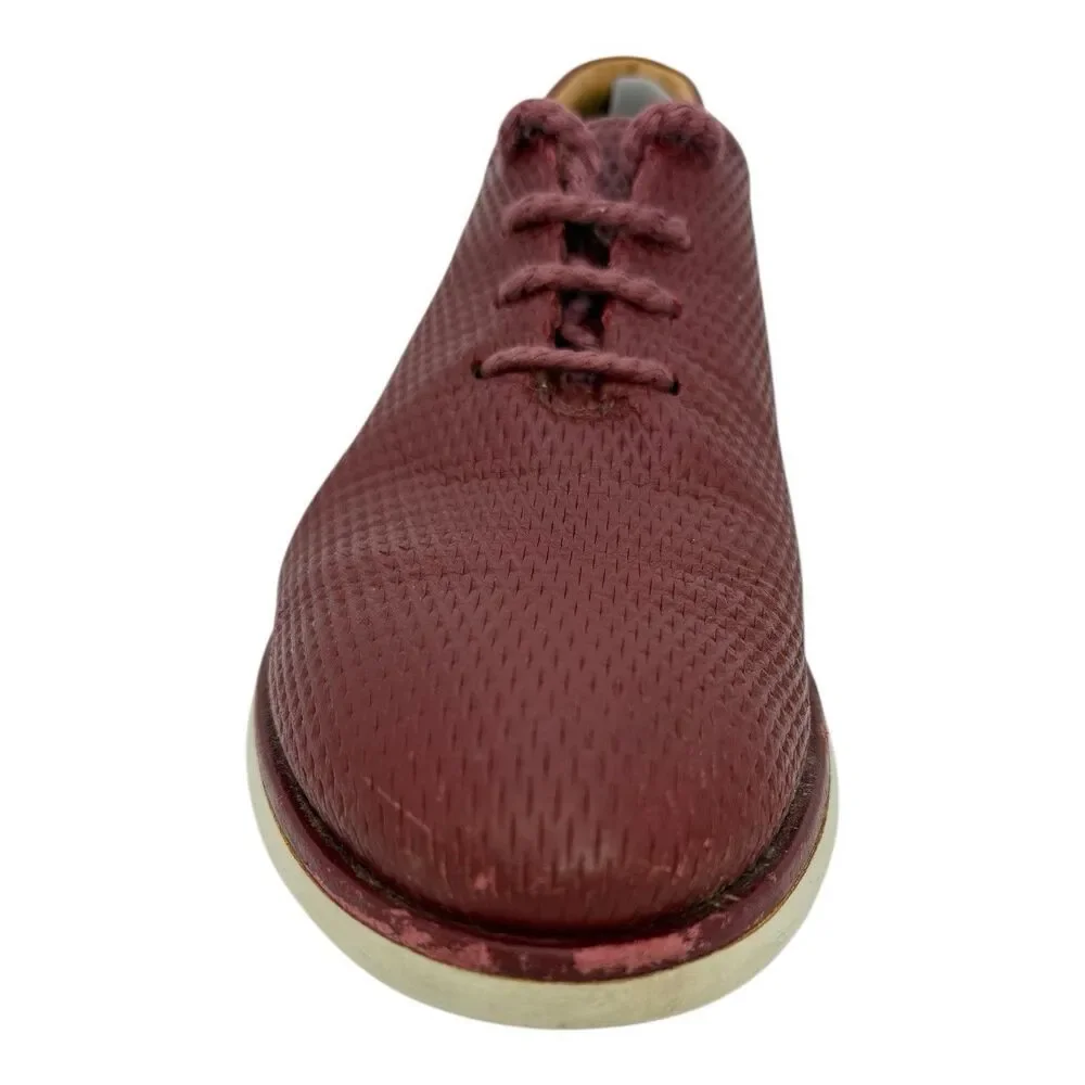 GIORGIO ARMANI Men’s Leather Sneakers Shoes Dark Red Size 8